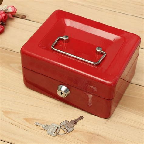 Vintage Steel Cash Box With Lock and Key 